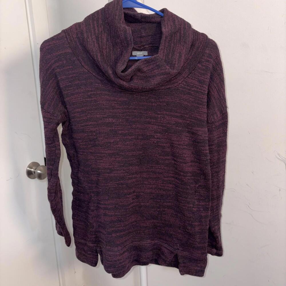 Aerie Turtleneck Sweater Size Small Purple Burgundy Knit Pullover‎ Heavy Relaxed
